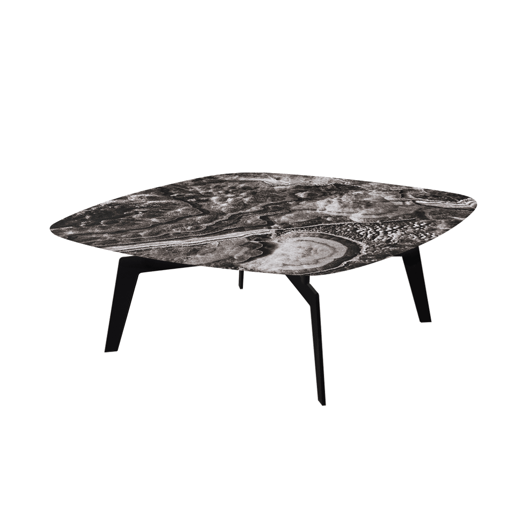 SELENA – Mix & Match Marble Coffee Table with Black Metal Leg