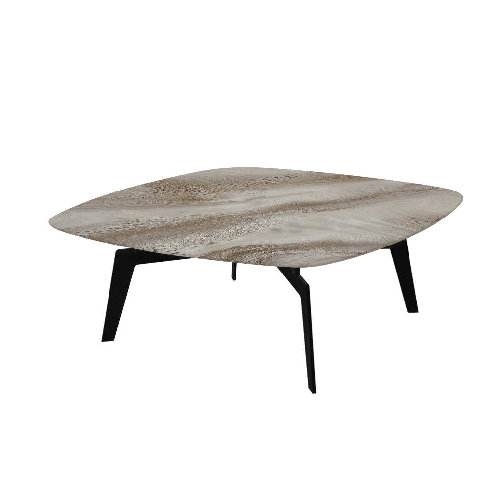 SELENA – Mix & Match Marble Coffee Table with Black Metal Leg