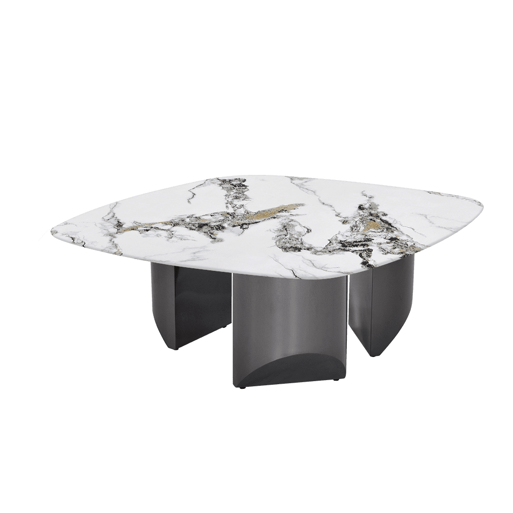 NOA – Mix & Match Marble Coffee Table with Stainless Steel Leg (1000mmx1000mm)