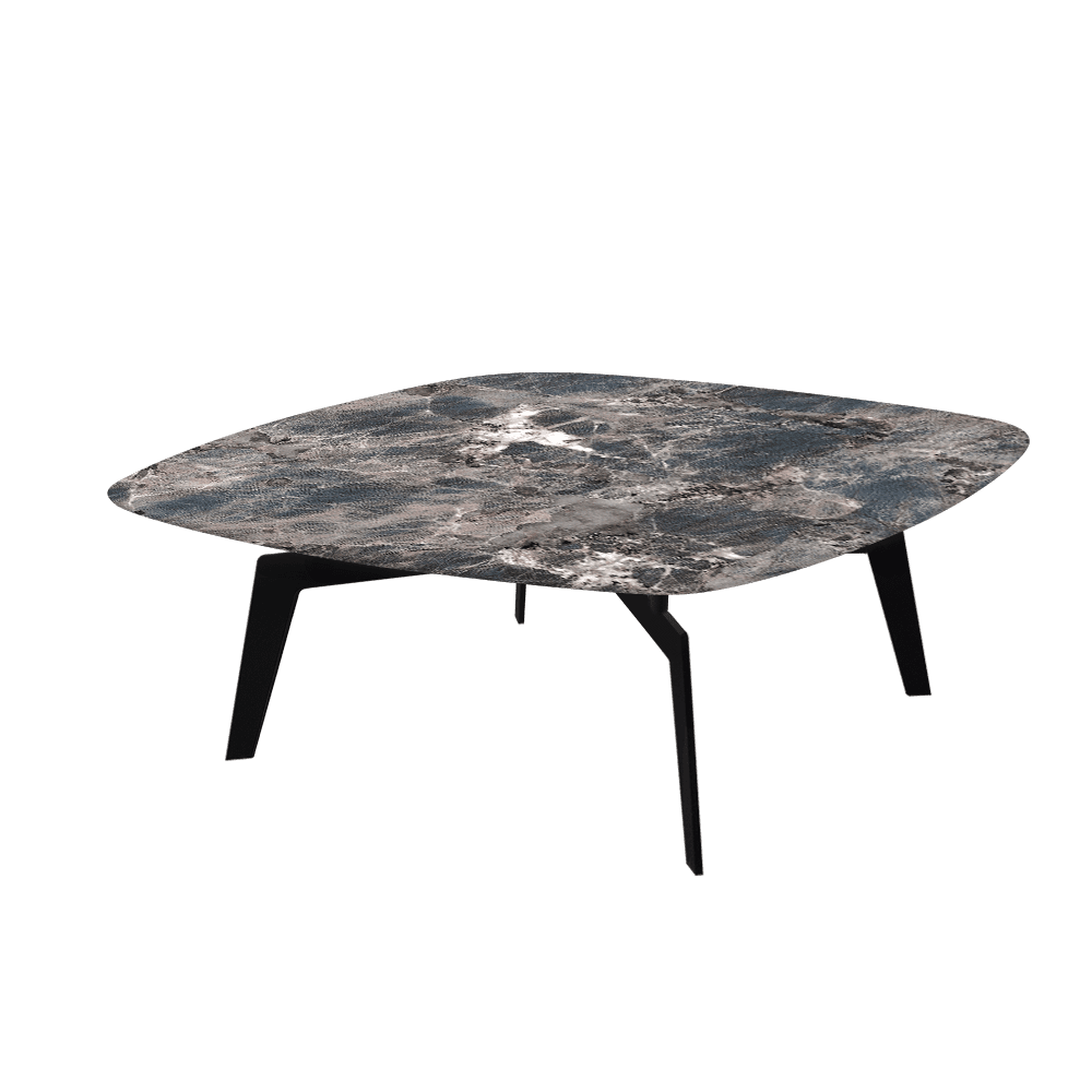 SELENA – Mix & Match Marble Coffee Table with Black Metal Leg