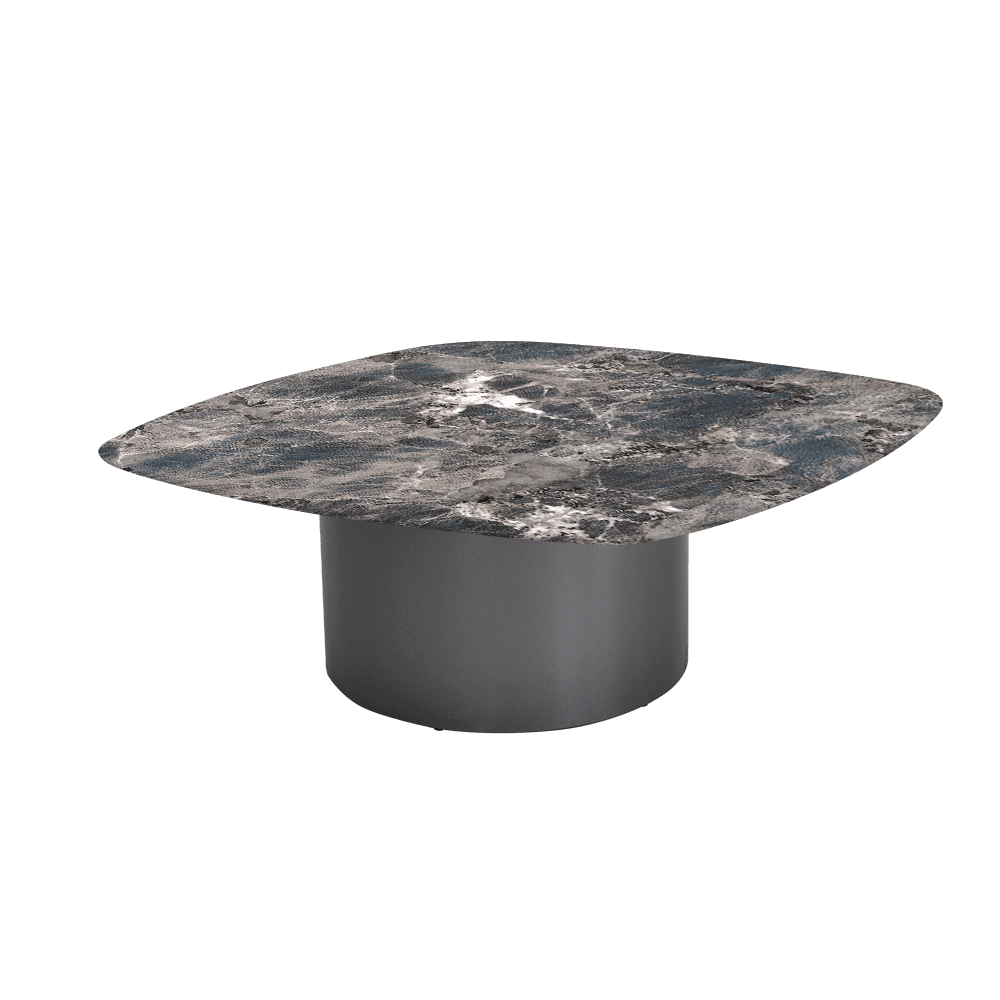 YUNA – Mix & Match Marble Coffee Table with Stainless Steel Leg (1000mm x 1000mm)