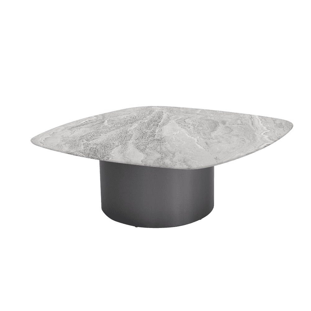YUNA – Mix & Match Marble Coffee Table with Stainless Steel Leg (1000mm x 1000mm)