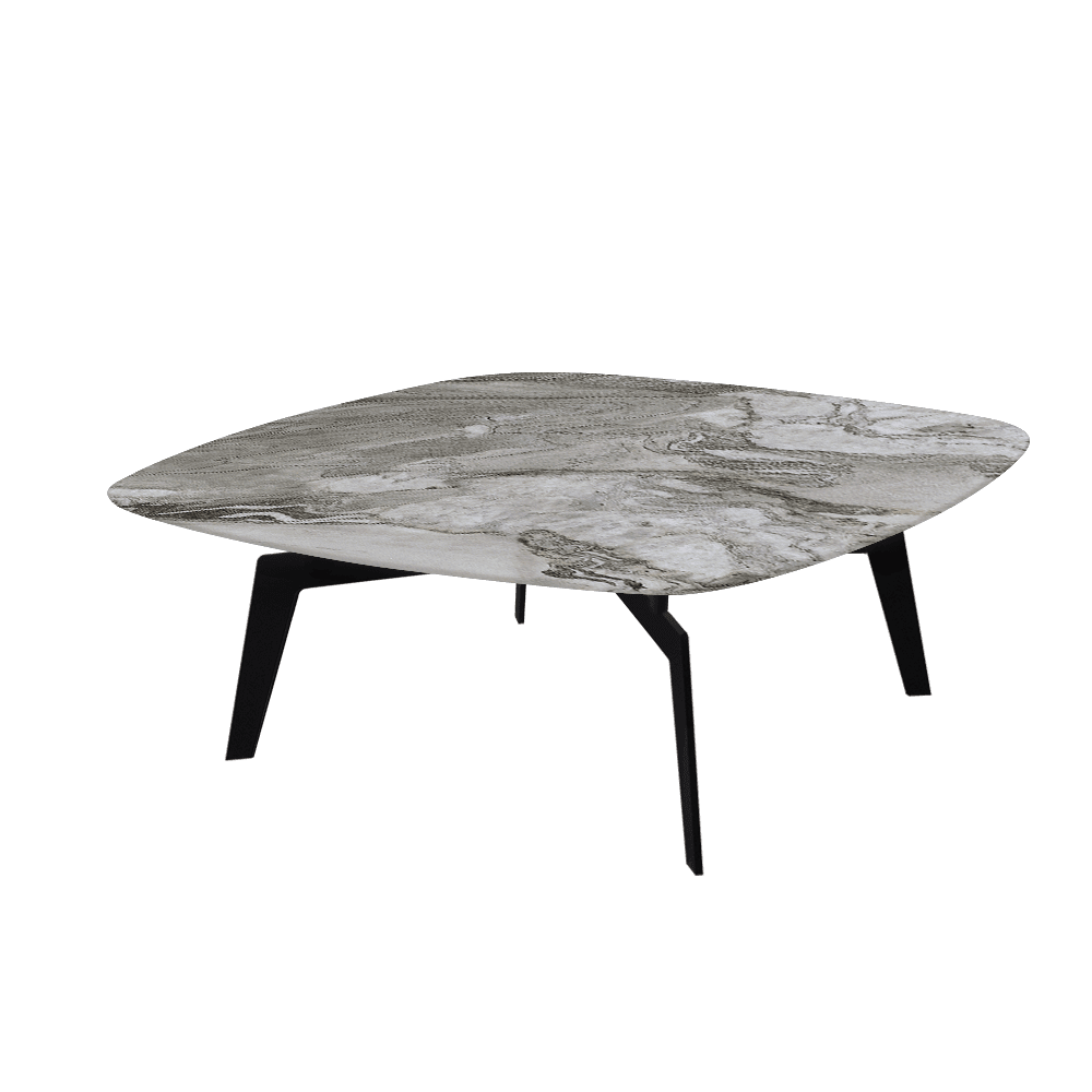 SELENA – Mix & Match Marble Coffee Table with Black Metal Leg