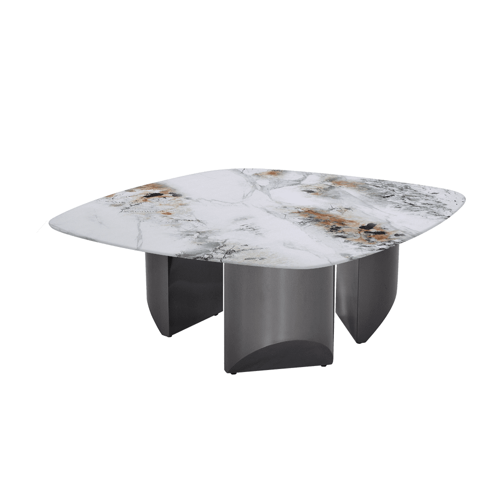 NOA – Mix & Match Marble Coffee Table with Stainless Steel Leg (1000mmx1000mm)