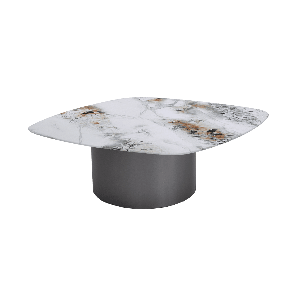 YUNA – Mix & Match Marble Coffee Table with Stainless Steel Leg (1000mm x 1000mm)
