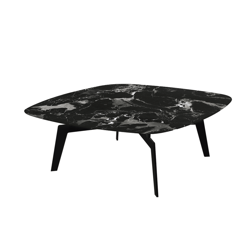 SELENA – Mix & Match Marble Coffee Table with Black Metal Leg