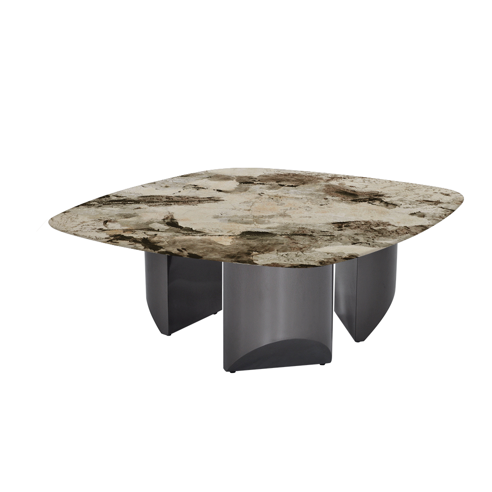 NOA – Mix & Match Marble Coffee Table with Stainless Steel Leg (1000mmx1000mm)