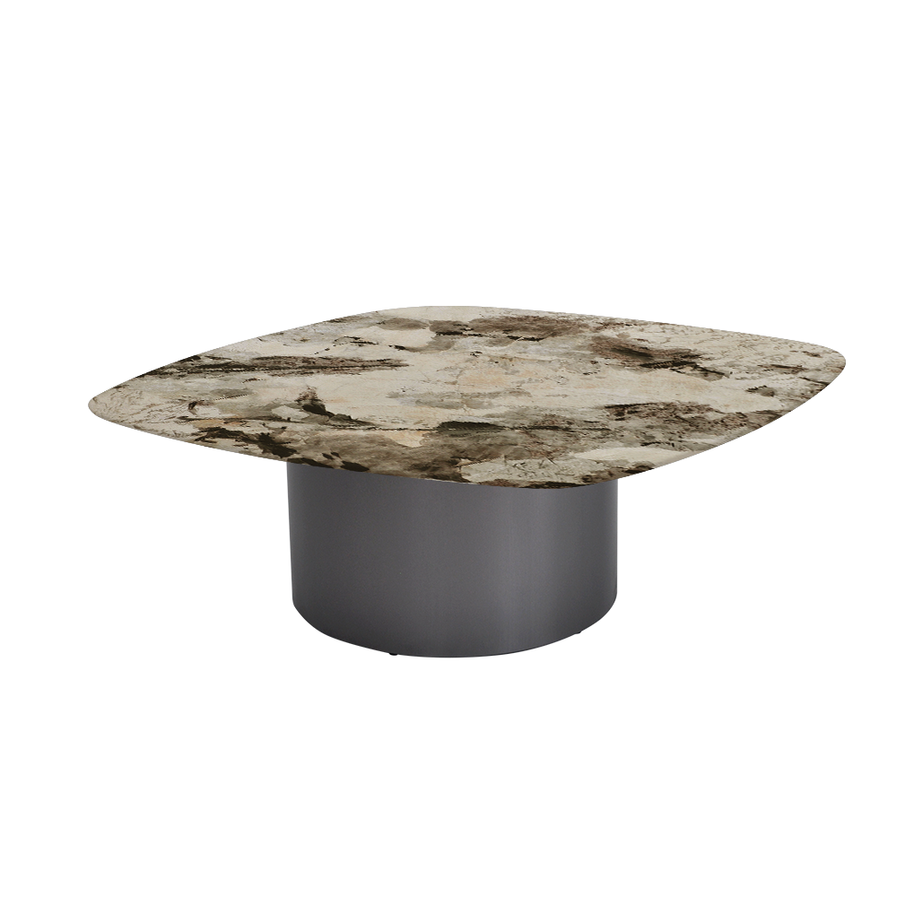 YUNA – Mix & Match Marble Coffee Table with Stainless Steel Leg (1000mm x 1000mm)
