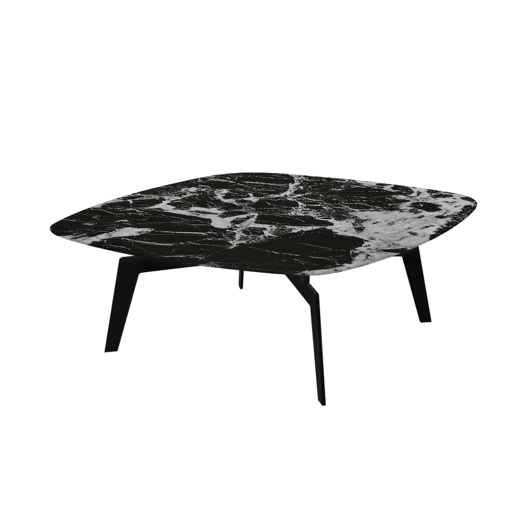 SELENA – Mix & Match Marble Coffee Table with Black Metal Leg