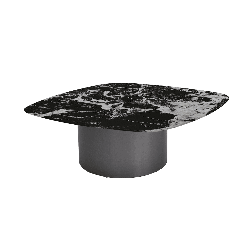 YUNA – Mix & Match Marble Coffee Table with Stainless Steel Leg (1000mm x 1000mm)