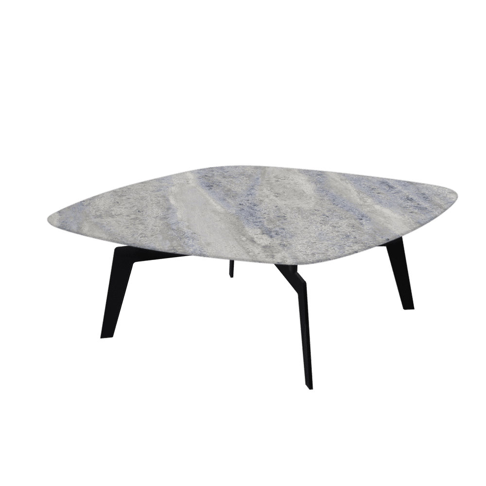 SELENA – Mix & Match Marble Coffee Table with Black Metal Leg