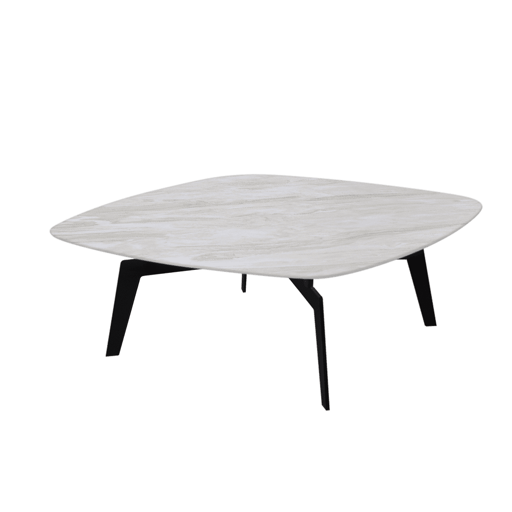 SELENA – Mix & Match Marble Coffee Table with Black Metal Leg