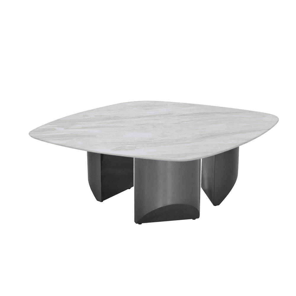 NOA – Mix & Match Marble Coffee Table with Stainless Steel Leg (1.0mx1.0m)
