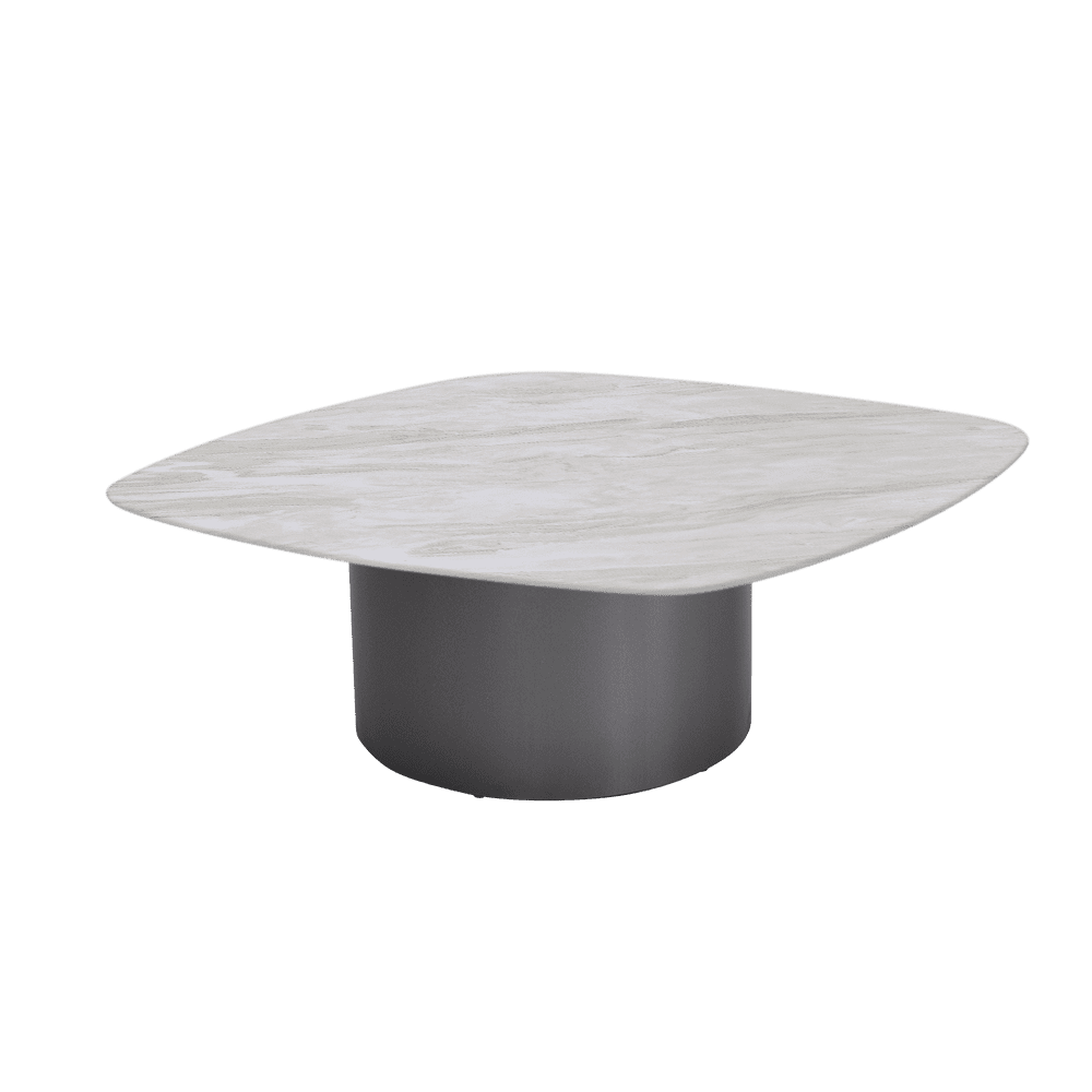 YUNA – Mix & Match Marble Coffee Table with Stainless Steel Leg (1000mm x 1000mm)