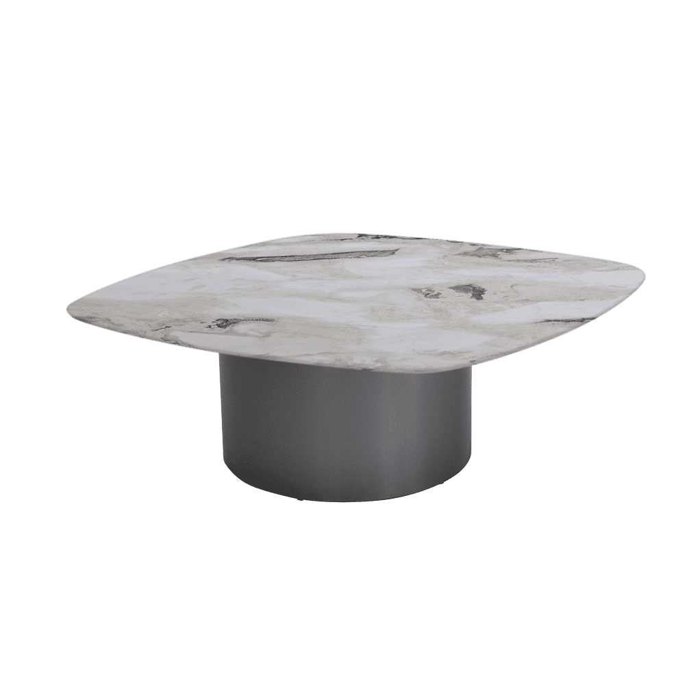 YUNA – Mix & Match Marble Coffee Table with Stainless Steel Leg (1000mm x 1000mm)
