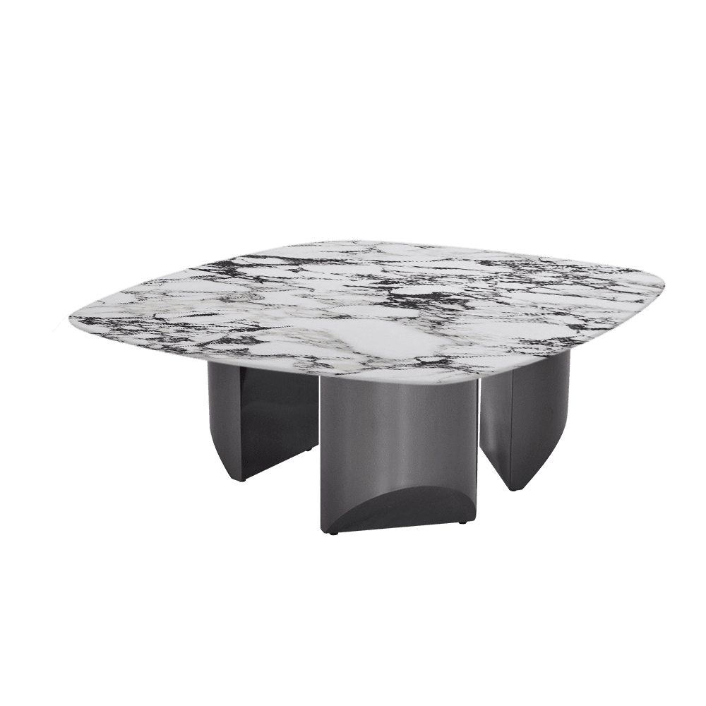 NOA – Mix & Match Marble Coffee Table with Stainless Steel Leg (1000mmx1000mm)