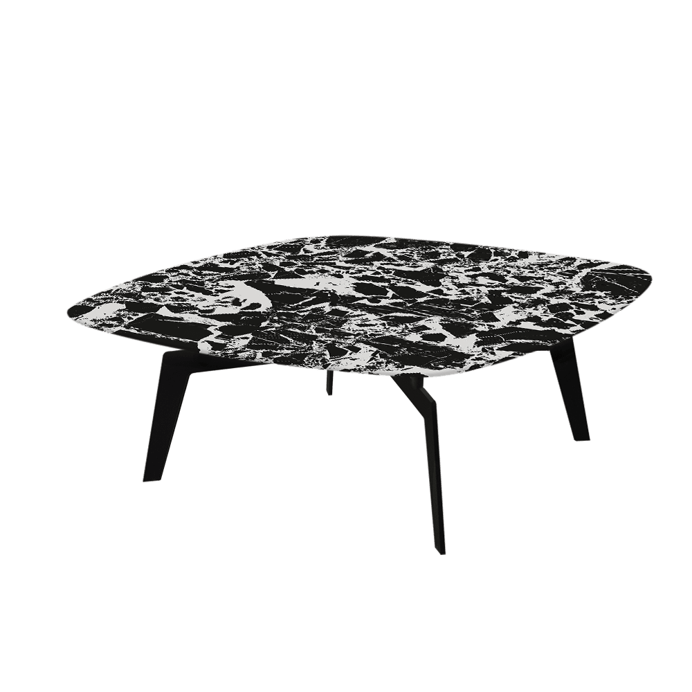 SELENA – Mix & Match Marble Coffee Table with Black Metal Leg