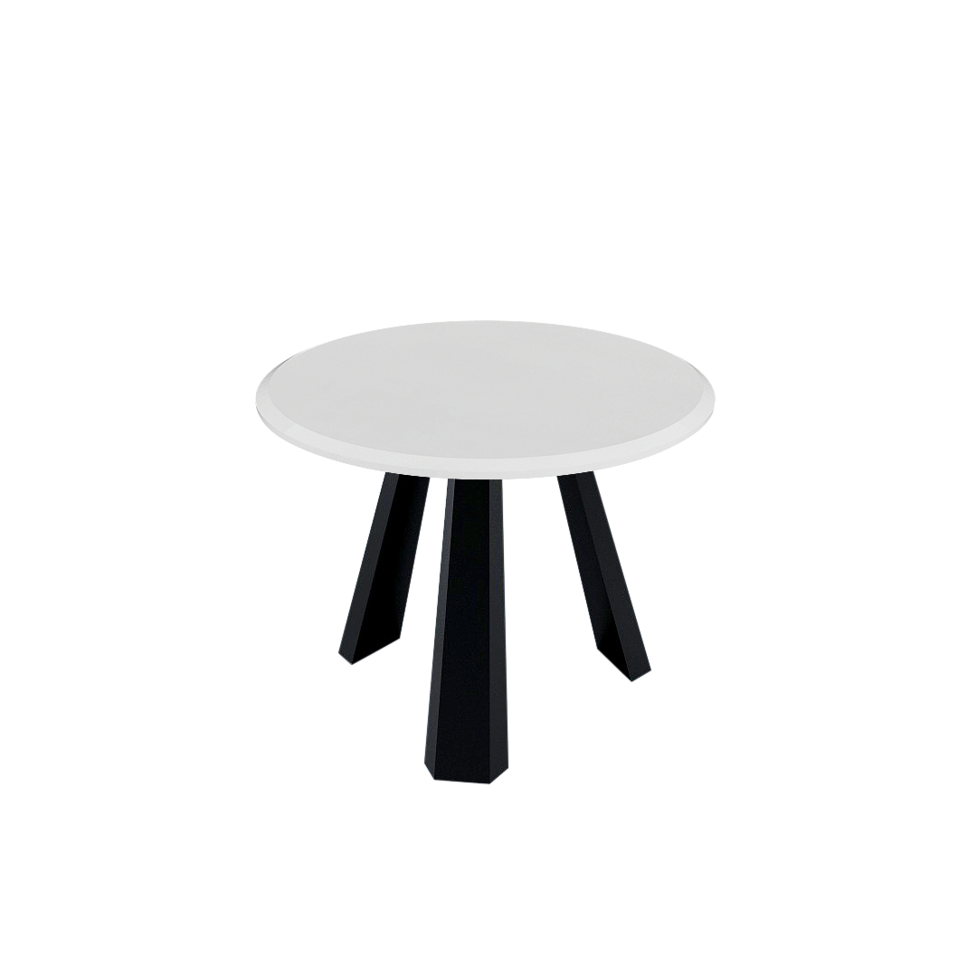 Mix & Match Round Marble Dining Table with Black Metal Base (4-seater)