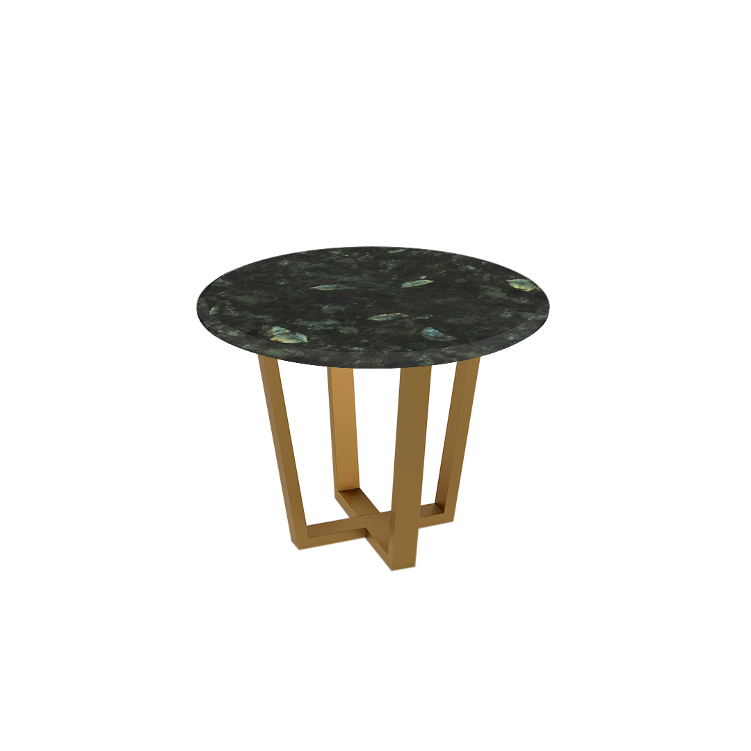Mix & Match Round Marble Dining Table with Gold Metal Base (4-seater)