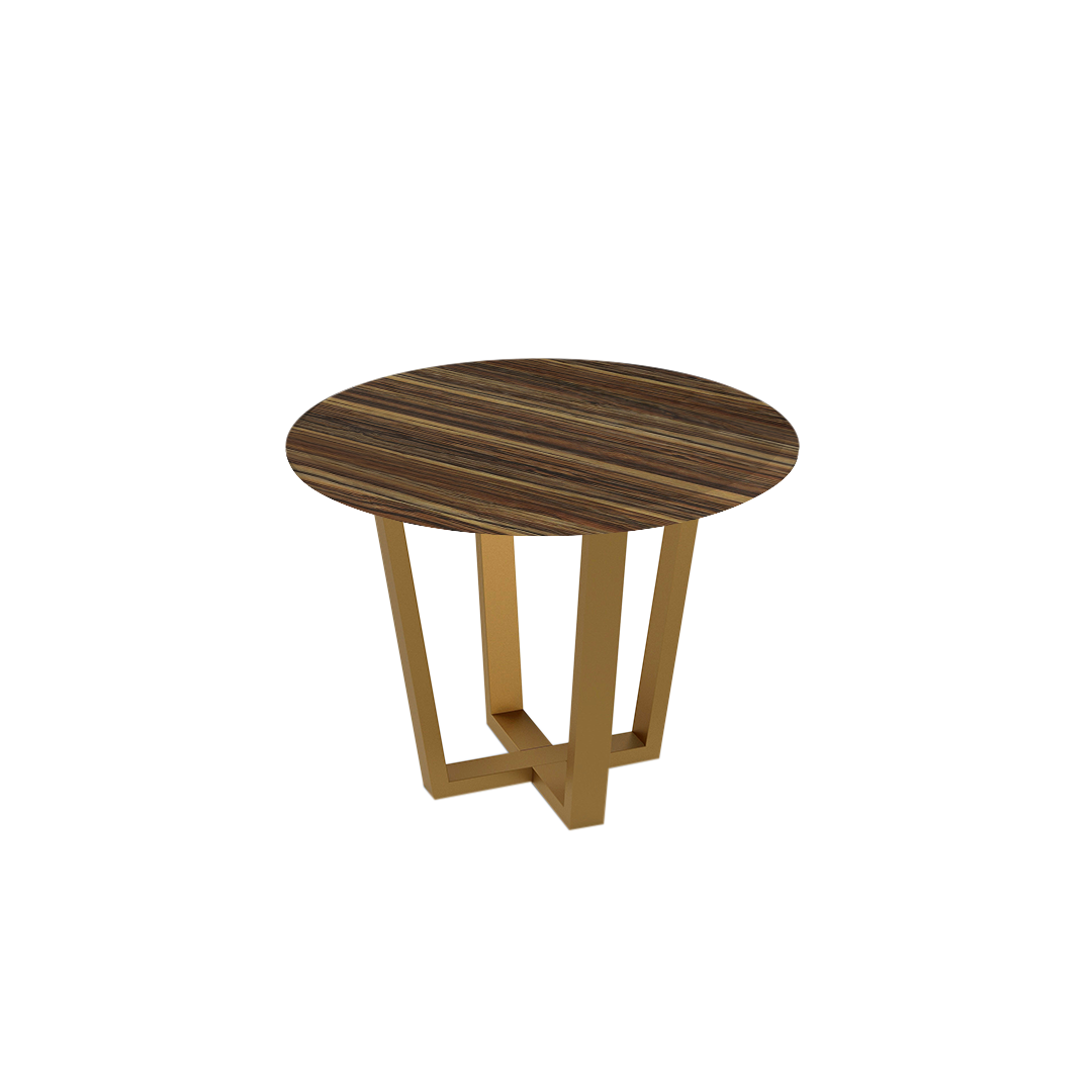 Mix & Match Round Marble Dining Table with Gold Metal Base (4-seater)