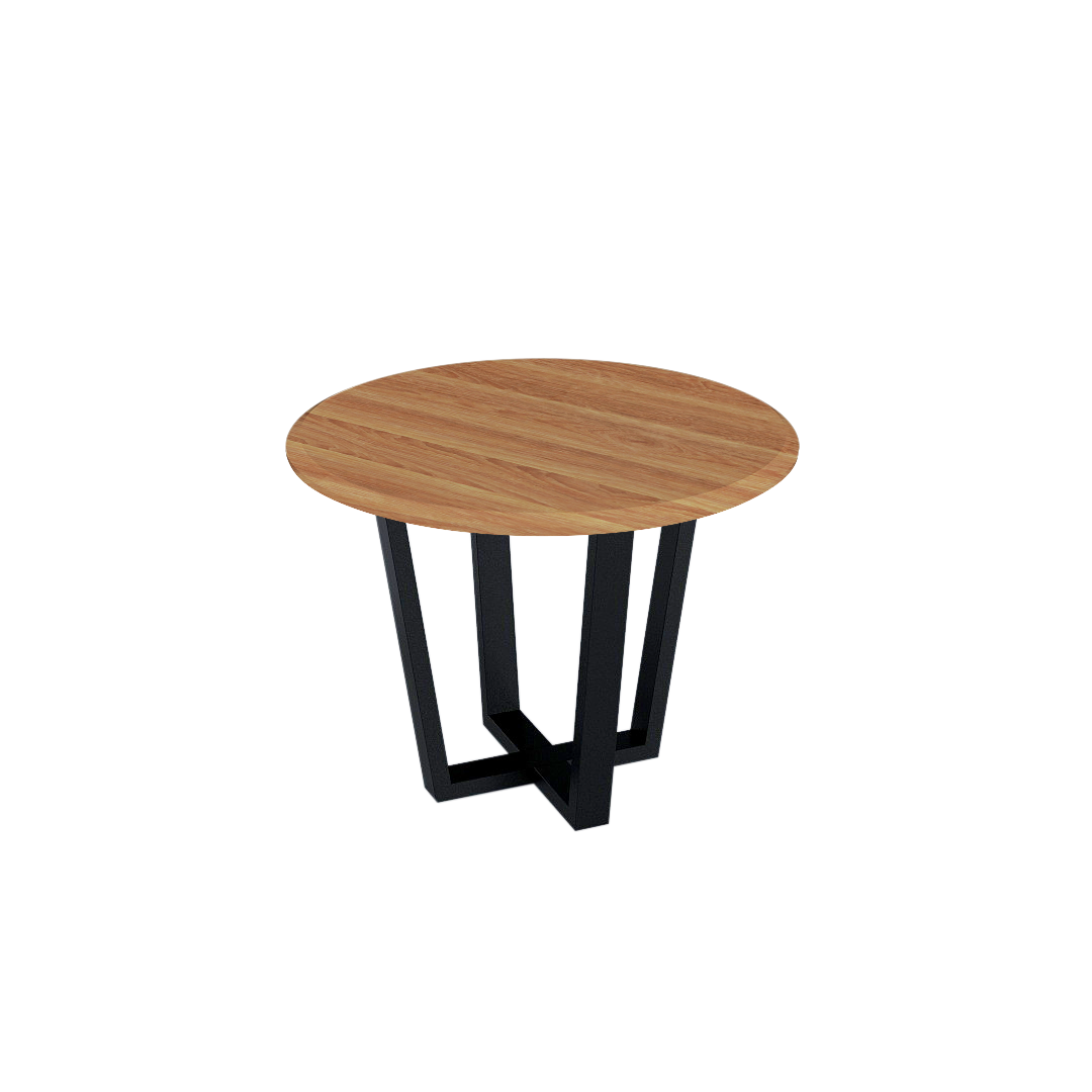 Mix & Match Round Marble Dining Table with Black Metal Base (4-seater)