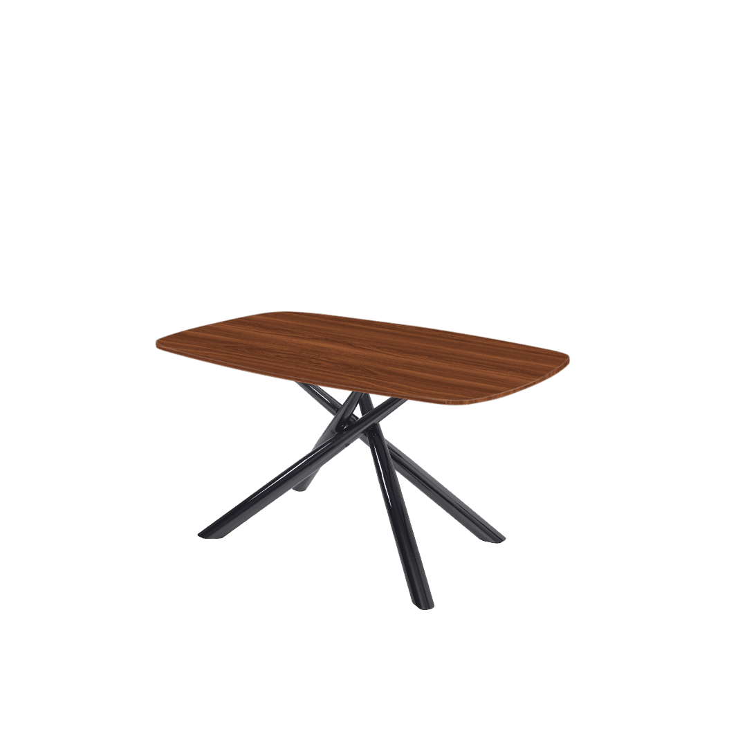 Mix & Match Rectangular Marble Dining Table with Xylia Black Metal Base (1.5m x 0.9m)
