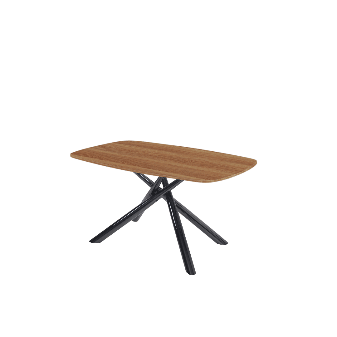 Mix & Match Rectangular Marble Dining Table with Xylia Black Metal Base (1.5m x 0.9m)