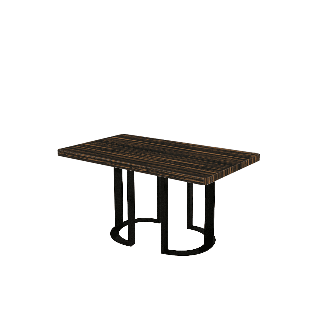 Mix & Match Rectangular Marble Dining Table with Roch Black Metal Base (1.5m x 0.9m)