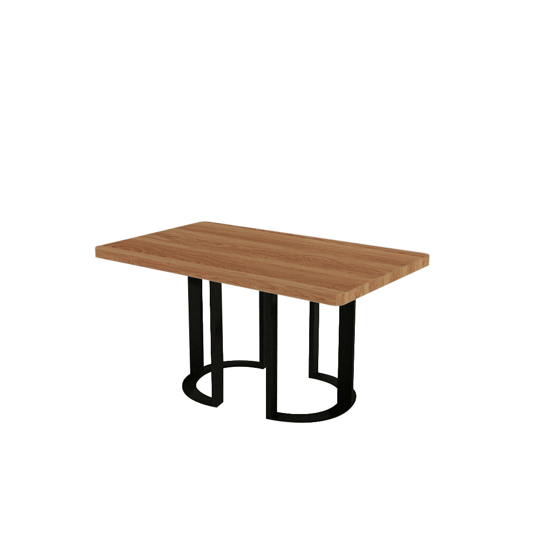 Mix & Match Rectangular Marble Dining Table with Roch Black Metal Base (1.5m x 0.9m)