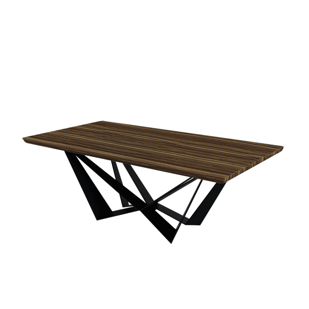 Mix & Match Rectangular Marble Dining Table with Winola Black Metal Base (2.1m x 1.1m)