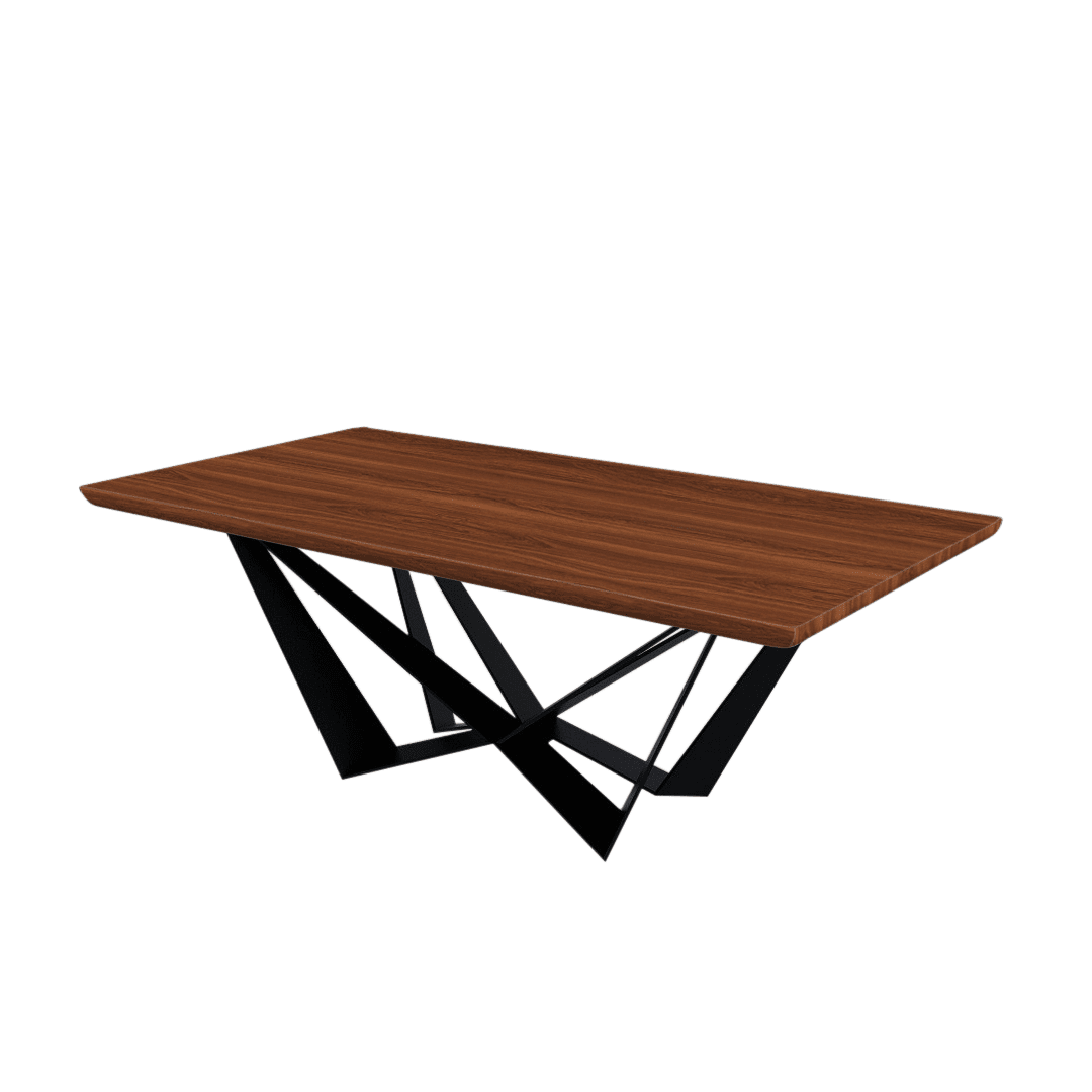 Mix & Match Rectangular Marble Dining Table with Winola Black Metal Base (2.1m x 1.1m)