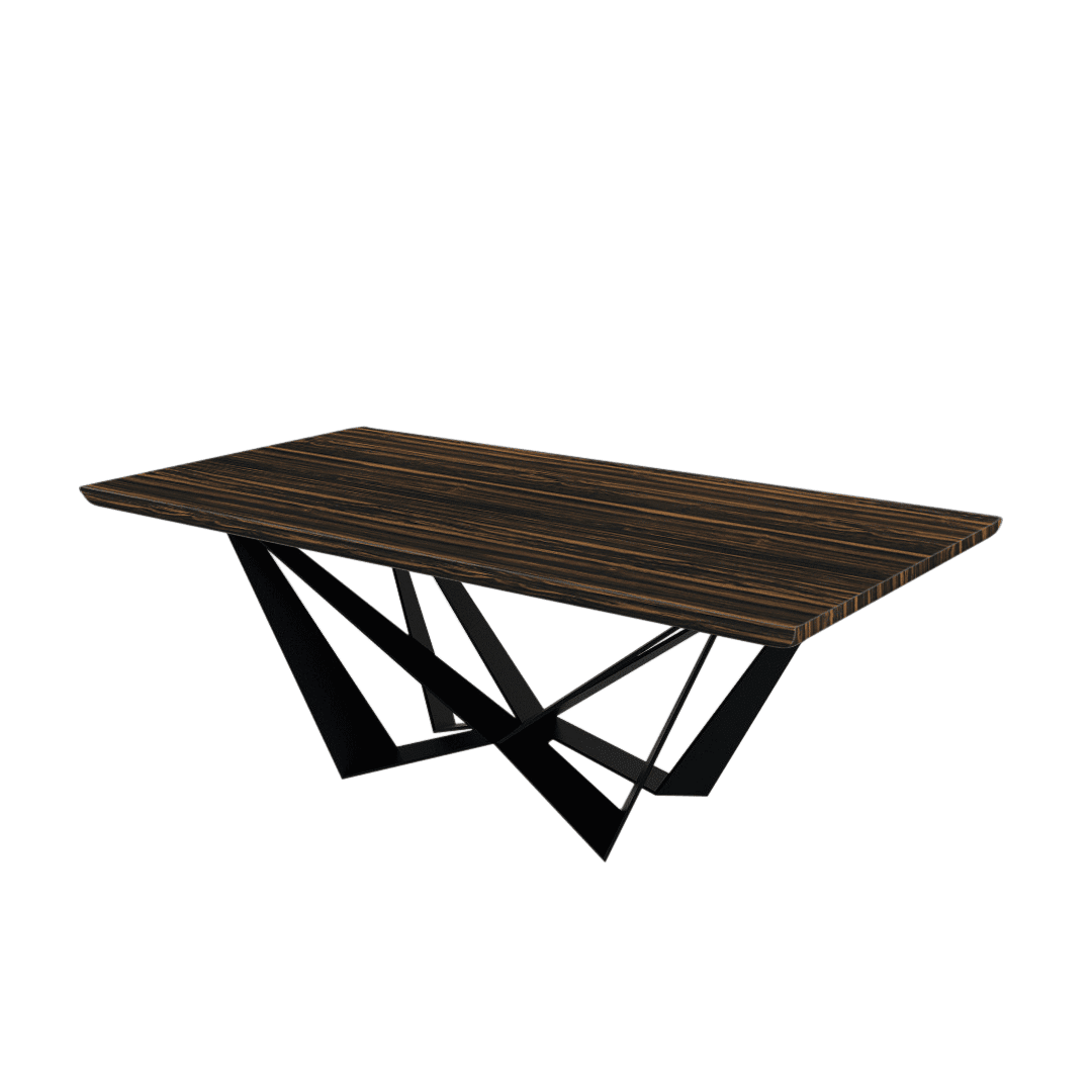 Mix & Match Rectangular Marble Dining Table with Winola Black Metal Base (2.1m x 1.1m)