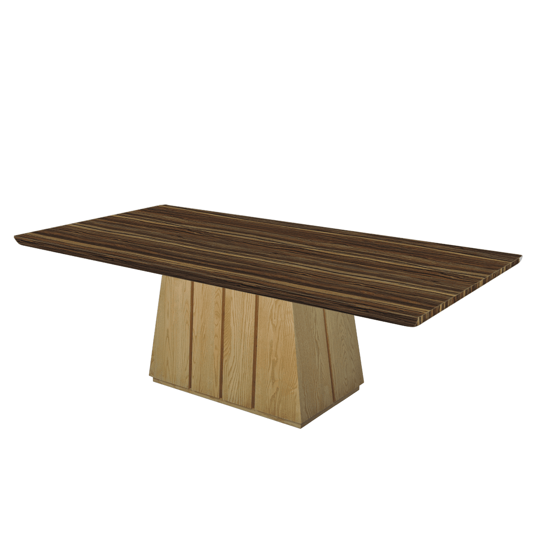 Mix & Match Rectangular Marble Dining Table with Cora Ash Wood Base (2.4m x 1.2m)