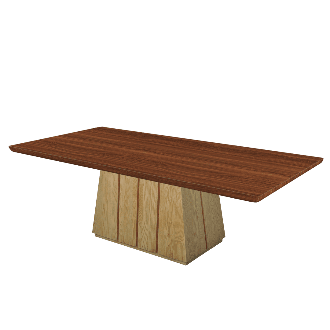Mix & Match Rectangular Marble Dining Table with Cora Ash Wood Base (2.4m x 1.2m)