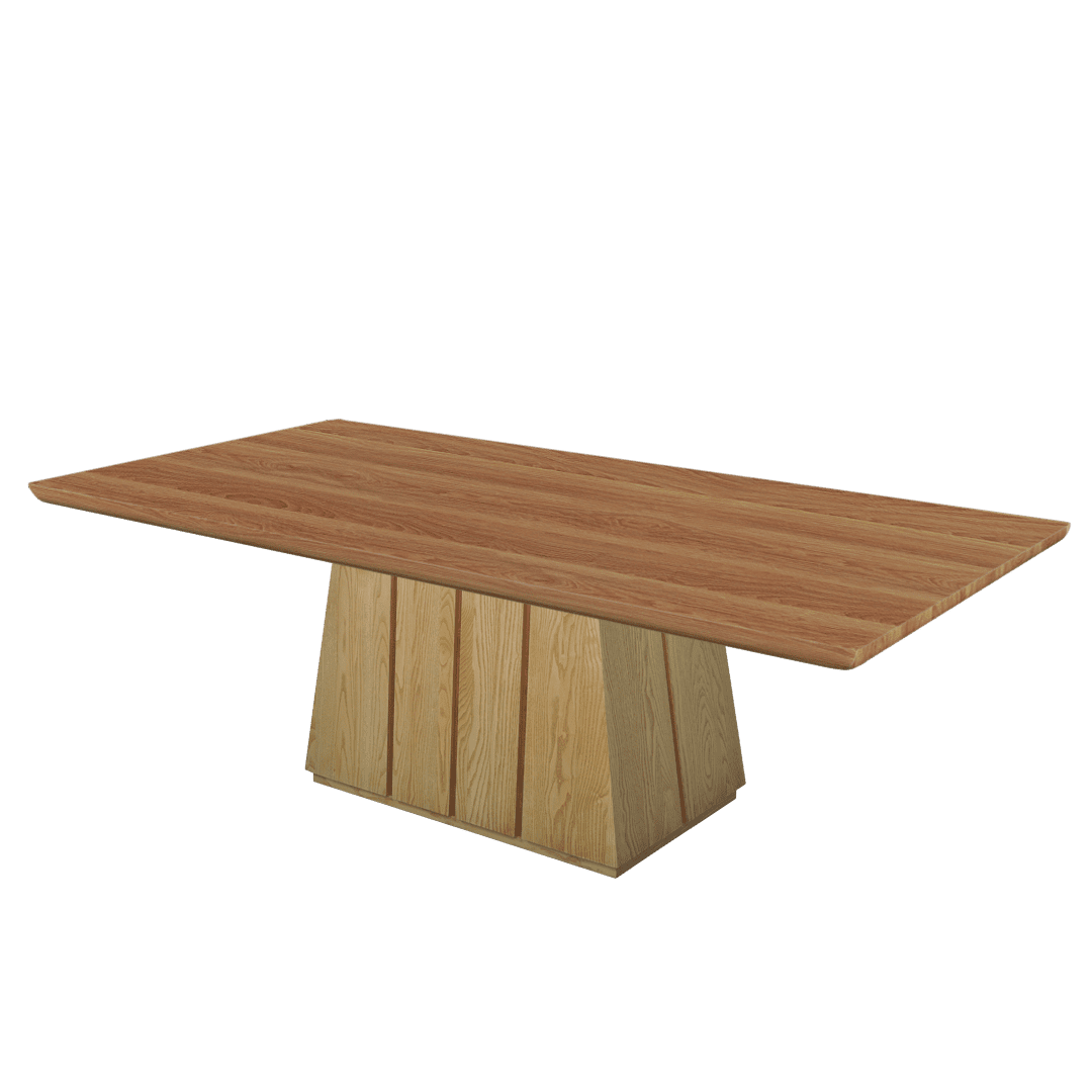 Mix & Match Rectangular Marble Dining Table with Cora Ash Wood Base (2.4m x 1.2m)