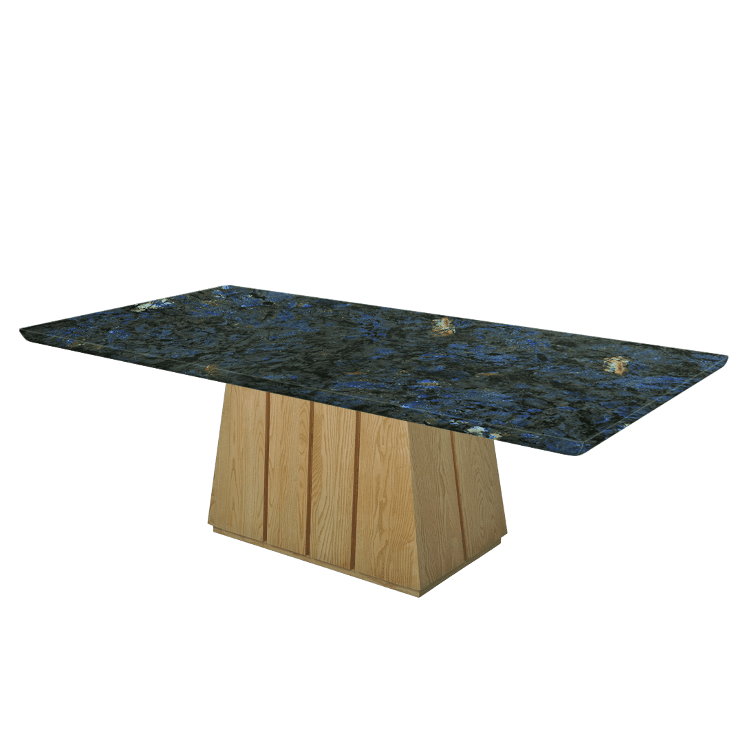 Mix & Match Rectangular Marble Dining Table with Cora Ash Wood Base (2.4m x 1.2m)