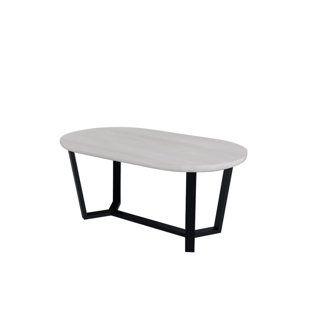 Mix & Match Rectangular Marble Dining Table with Shaun Black Metal Base (1.8m x 1.0m)