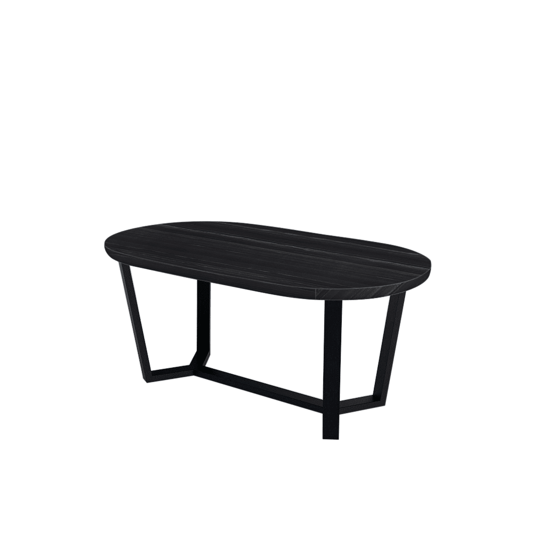 Mix & Match Rectangular Marble Dining Table with Shaun Black Metal Base (1.8m x 1.0m)