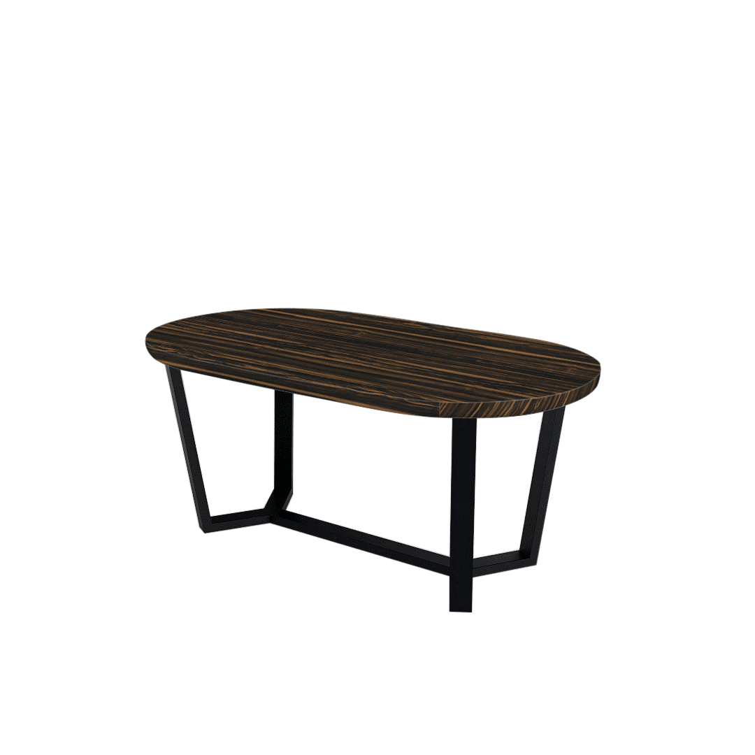 Mix & Match Rectangular Marble Dining Table with Shaun Black Metal Base (1.8m x 1.0m)