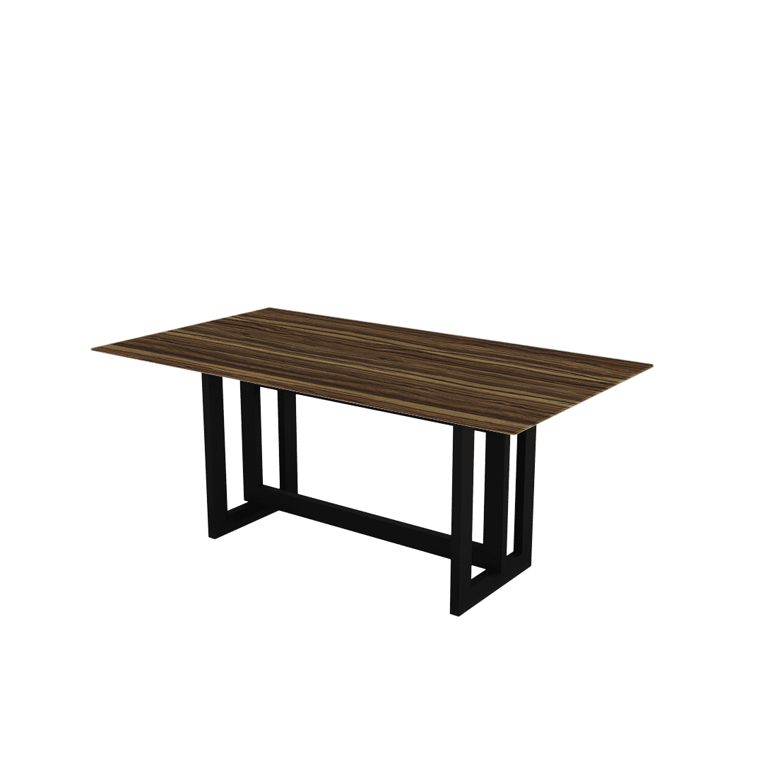 Minimalist Rectangular Marble Dining Table with Hector Black Metal Base (1.8m x 1.0m)