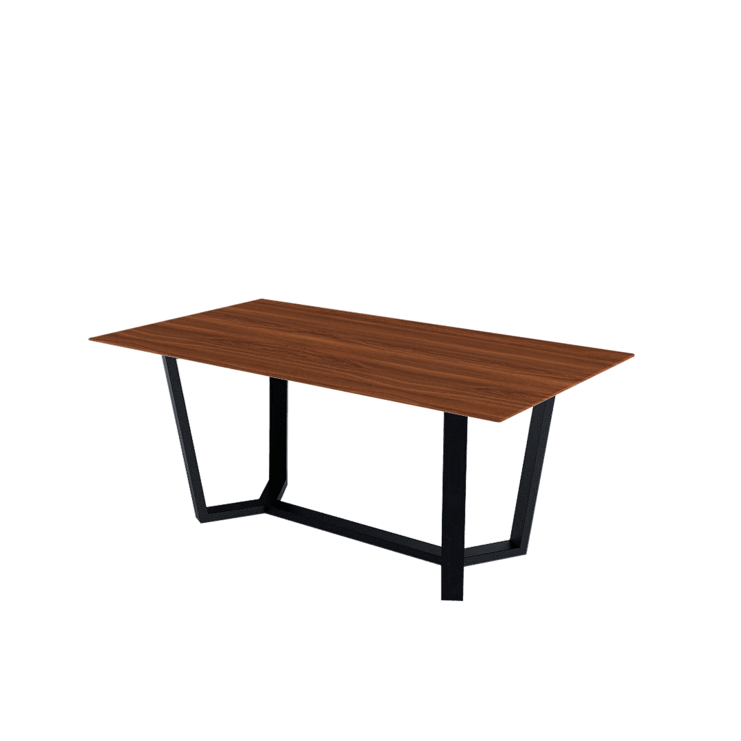 Mix & Match Rectangular Marble Dining Table with Harper Black Metal Base (1.8m x 1.0m)