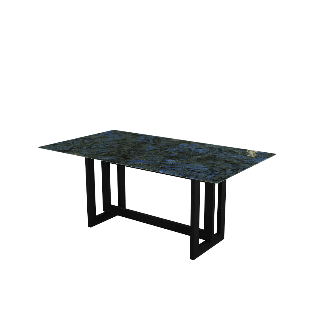 Minimalist Rectangular Marble Dining Table with Hector Black Metal Base (1.8m x 1.0m)
