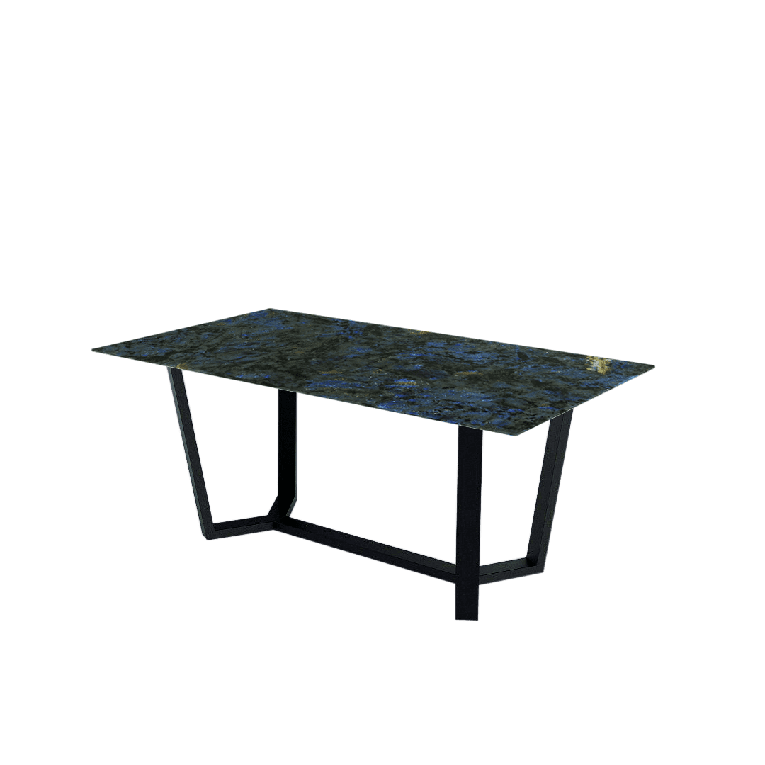 Mix & Match Rectangular Marble Dining Table with Harper Black Metal Base (1.8m x 1.0m)