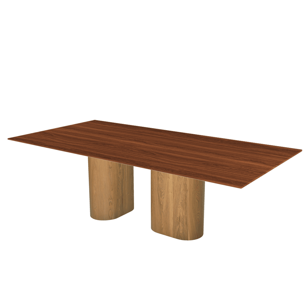 Mix & Match Oval Shaped Marble Dining Table with Pedro Ash Wood Base (2.4m x 1.2m)