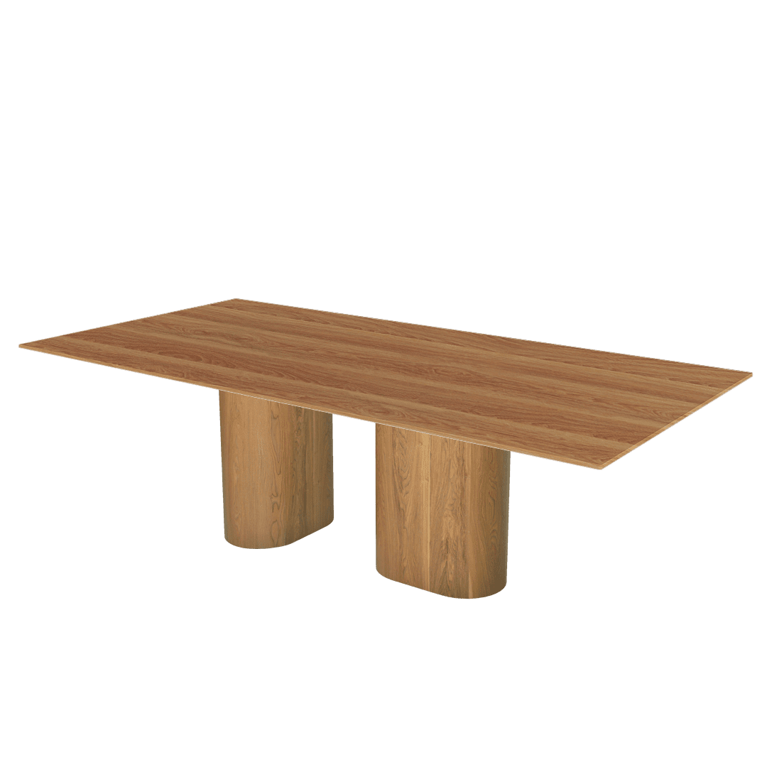 Mix & Match Oval Shaped Marble Dining Table with Pedro Ash Wood Base (2.4m x 1.2m)