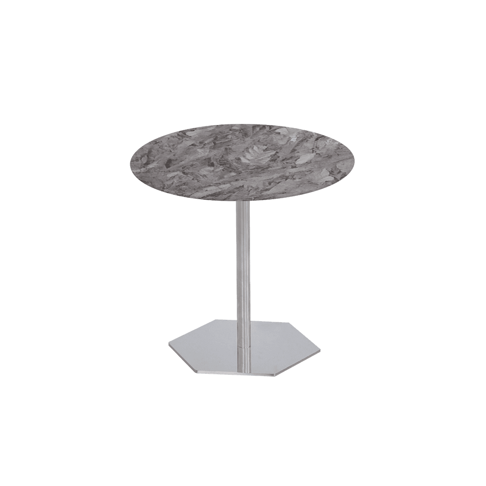 SILVIA Side Table - Mix & Match Marble Top with Silver Coloured Stainless Steel Base(500mm)