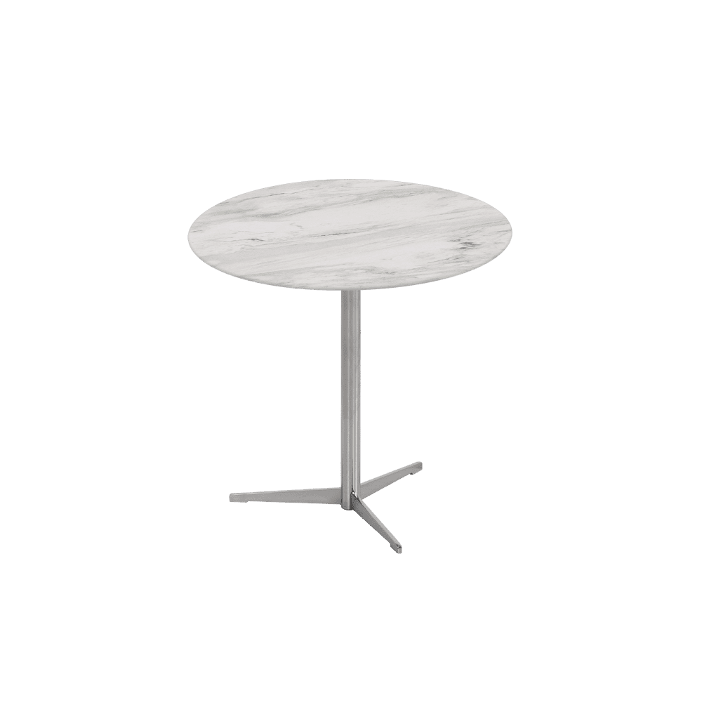 SILVIA Side Table - Mix & Match Marble Top with Silver Coloured Stainless Steel Base(500mm)
