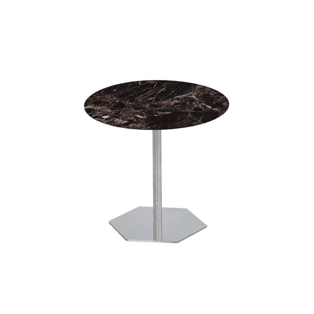 SILVIA Side Table - Mix & Match Marble Top with Silver Coloured Stainless Steel Base(500mm)