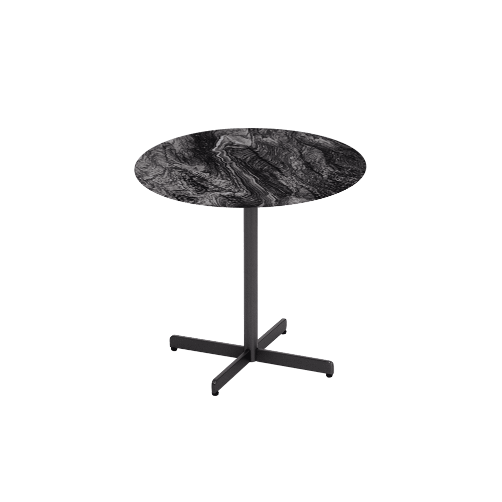 BAILEY Side Table - Mix & Match Marble Top with Black Coloured Steel Base(500mm)