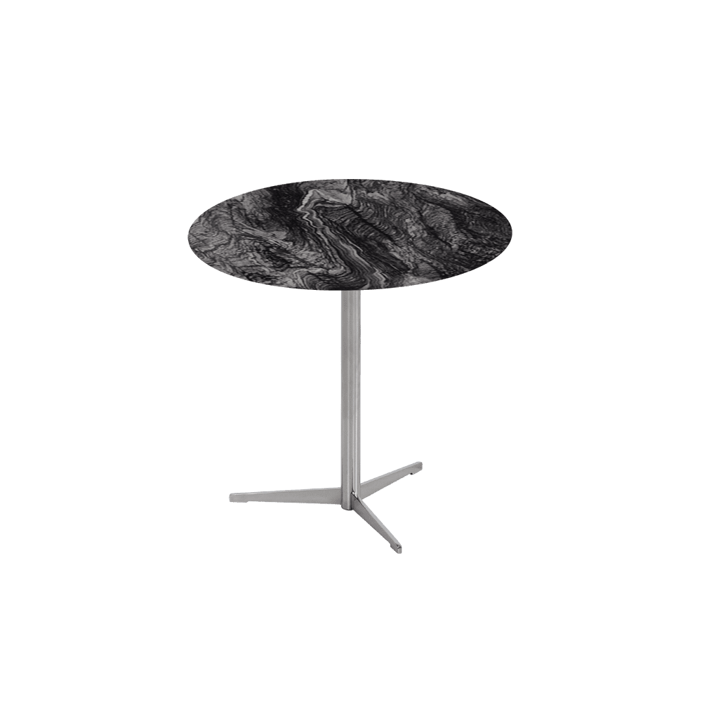 SILVIA Side Table - Mix & Match Marble Top with Silver Coloured Stainless Steel Base(500mm)